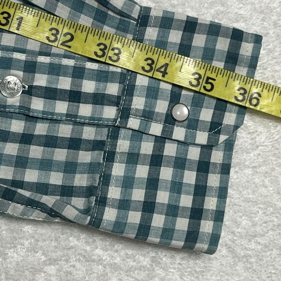 Levi’s Western Shirt Men's L Blue Gingham Plaid Checkered Button Up Rodeo Cowboy - Picture 9 of 17